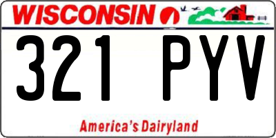 WI license plate 321PYV