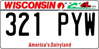 WI license plate 321PYW