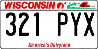 WI license plate 321PYX