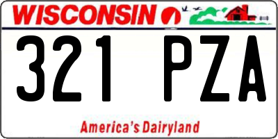 WI license plate 321PZA