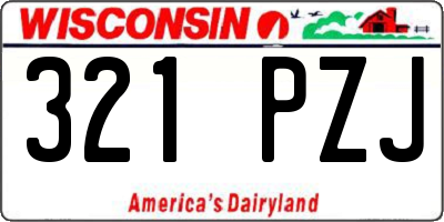 WI license plate 321PZJ