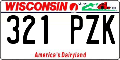 WI license plate 321PZK