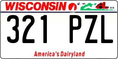 WI license plate 321PZL