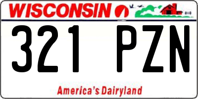 WI license plate 321PZN