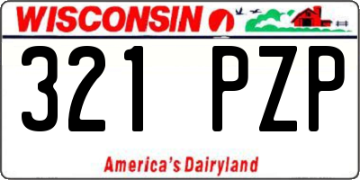 WI license plate 321PZP