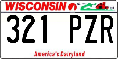 WI license plate 321PZR