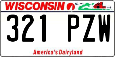 WI license plate 321PZW