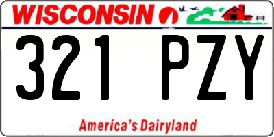 WI license plate 321PZY