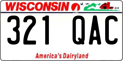 WI license plate 321QAC