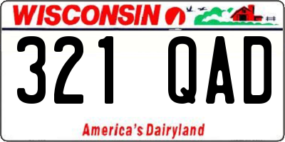 WI license plate 321QAD