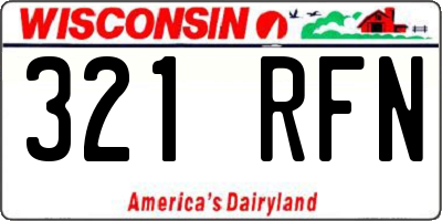 WI license plate 321RFN