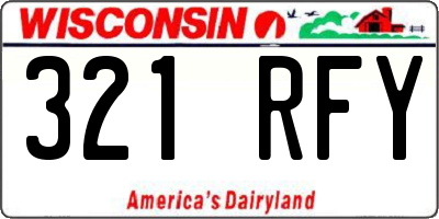 WI license plate 321RFY