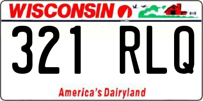 WI license plate 321RLQ
