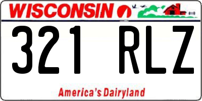 WI license plate 321RLZ