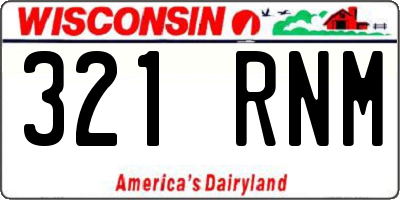 WI license plate 321RNM
