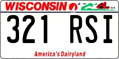 WI license plate 321RSI