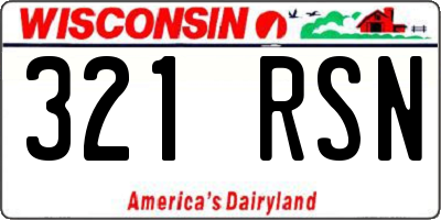 WI license plate 321RSN