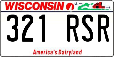 WI license plate 321RSR