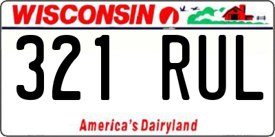 WI license plate 321RUL