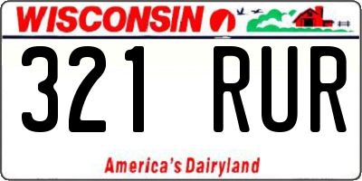 WI license plate 321RUR
