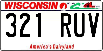 WI license plate 321RUV