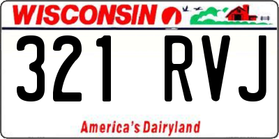 WI license plate 321RVJ