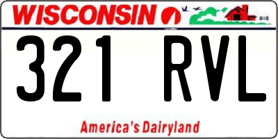 WI license plate 321RVL