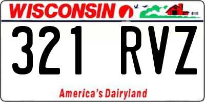 WI license plate 321RVZ