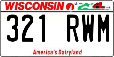 WI license plate 321RWM