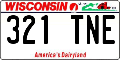 WI license plate 321TNE