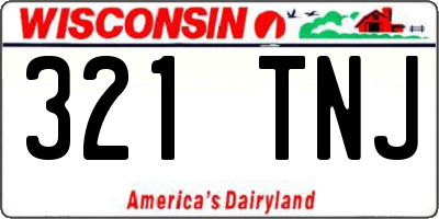 WI license plate 321TNJ