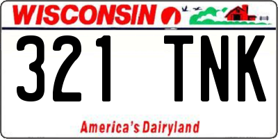 WI license plate 321TNK