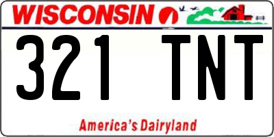 WI license plate 321TNT