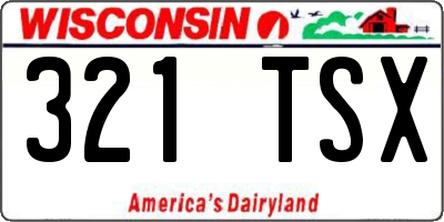 WI license plate 321TSX
