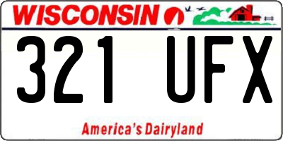 WI license plate 321UFX