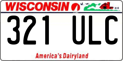 WI license plate 321ULC
