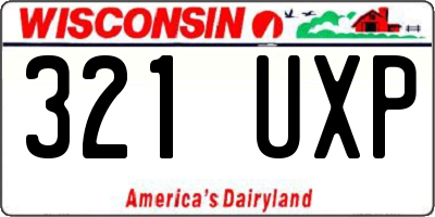 WI license plate 321UXP