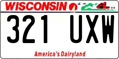 WI license plate 321UXW