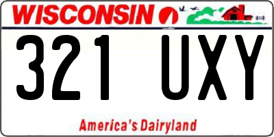 WI license plate 321UXY