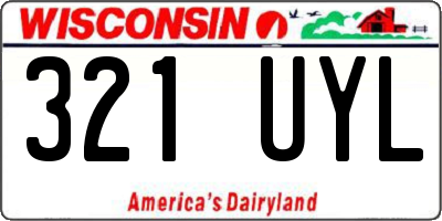 WI license plate 321UYL