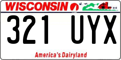 WI license plate 321UYX