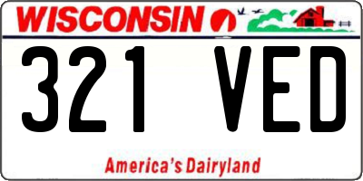 WI license plate 321VED