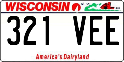 WI license plate 321VEE