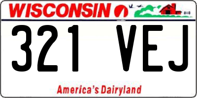 WI license plate 321VEJ