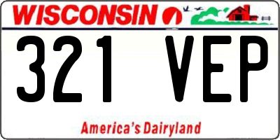 WI license plate 321VEP