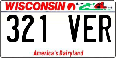 WI license plate 321VER