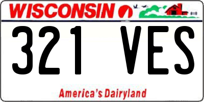 WI license plate 321VES