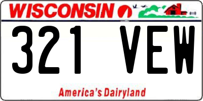 WI license plate 321VEW
