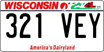 WI license plate 321VEY