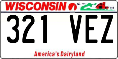 WI license plate 321VEZ